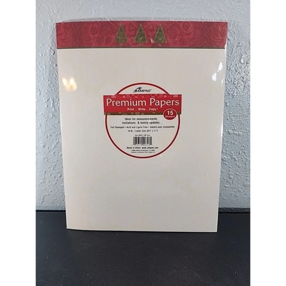 15 Sheets Computer Stationary Christmas‎ Letter Announcments, Junk Journal Paper